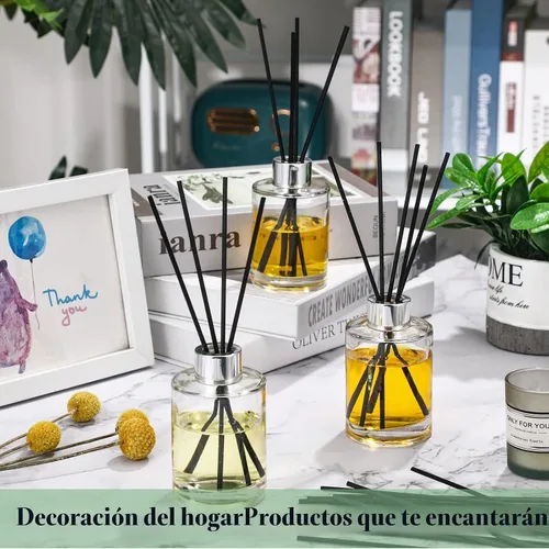 Vista 3 de Wesiti Paquete de 20 botellas difusoras de junco, frascos de vidrio recargables vacíos, botellas difusoras de 4 onzas con tapas plateadas