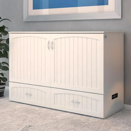 Vista 5 de AFI, Southampton Murphy - Baúl de cama Queen con colchón y cajón de 6 pulgadas, color blanco