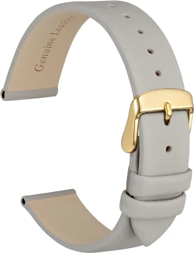 Vista 44 de WOCCI Correa de reloj elegante de 0.315 in de ancho, correa de repuesto de cuero genuino con hebilla dorada (negro)