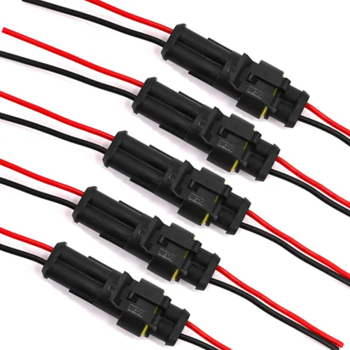 Vista 8 de Arnés de cables de conector eléctrico impermeable de 2 pines de 16 AWG para automóvil, camión, barco y otras conexiones de cables, paquete de 10 10