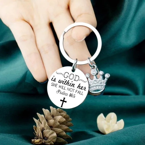 Vista 5 de Regalos navideños para adultos, mujeres, llavero cristiano inspirador religioso con versículo bíblico para hija, amiga, hermana, adolescente