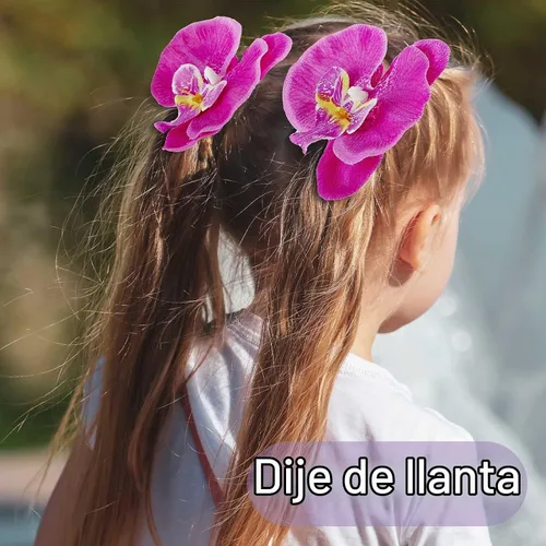 Vista 9 de 40 piezas de pétalos artificiales de orquídea artificial de color morado Morado oscuro