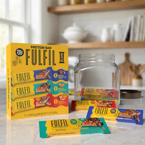 Vista 4 de FULFIL Paquete variado de barras de proteínas, 0.71 oz de proteína, 12