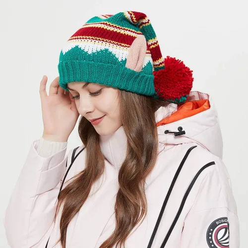 Vista 4 de LMLALML Sombreros de Navidad para mujeres, niños y hombres, elegante gorro de punto cálido y divertido para Año Nuevo, fiesta festiva