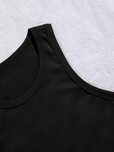 Vista 3 de Verdusa Conjunto de 2 piezas para mujer, camiseta corta sin mangas y pantalones cortos