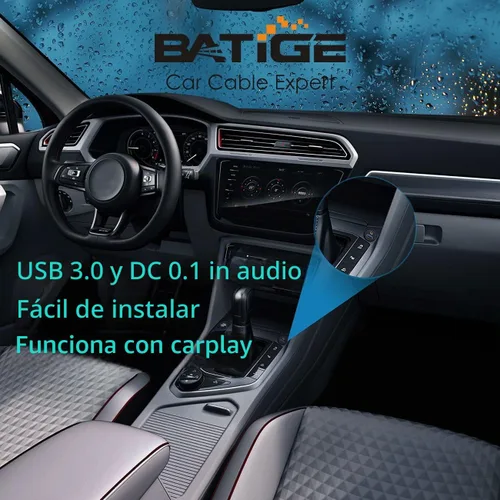 Vista 4 de Paquete de 2 cables USB 3.0 y 0.138 in para montaje en automóvil de 0.138 in + extensión AUX USB 3.0 para tablero de salpicadero, cable de montaje