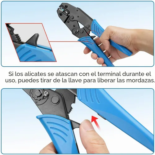 Vista 3 de TICONN Herramienta de crimpado para conectores termorretráctiles, crimpadora de cables de trinquete, alicates de prensado, crimpadora de terminales