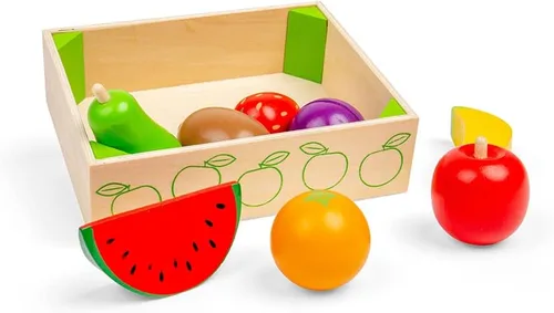 Vista 4 de Bigjigs Toys Caja de frutas de madera - Comida para jugar y juguetes de rol