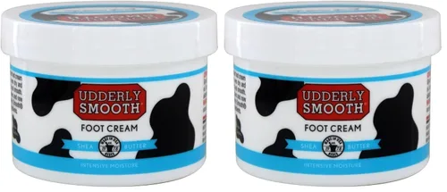Vista 7 de UDDERLY SMOOTH Crema para pies con manteca de karité, ligeramente perfumada, tarro de 8 onzas