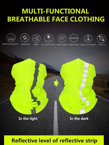 Vista 2 de SATINIOR 8 piezas de polaina reflectante para el cuello para hombre, pasamontañas de ciclismo, máscara facial, bandana para el sol para hombre