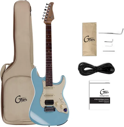 Vista 15 de GTRS P800 - Guitarra eléctrica inteligente de práctica con APP, 16 simulaciones de guitarra, efectos y 12 horas de vida de batería, looper de 80