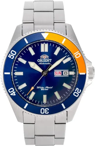 Vista 3 de Orient Kanno Reloj japonés automático/de cuerda manual estilo buceador Negro/Rojo y Azul