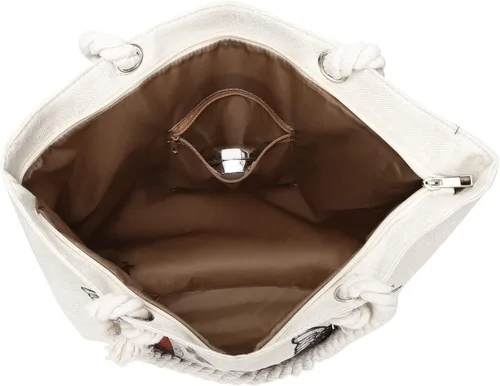 Vista 5 de Bolsas de mano con asa de cuerda, bolsa grande con asas de cuerda, lona resistente, reutilizable, bolsa de compras para comestibles, bolsa de playa