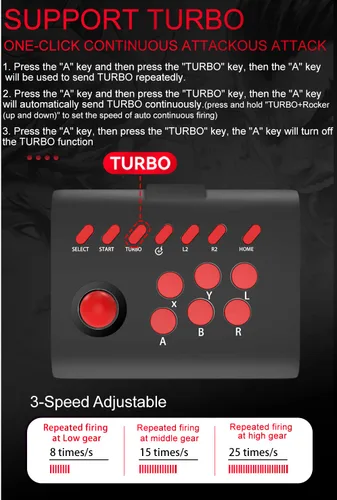 Vista 4 de arVin Arcade Fight Stick Joystick Game Controller for iPhone iOS Android PC Fighting Stick for Nintendo SwitchPS3PS4 Arcade Rocker Gamepad with