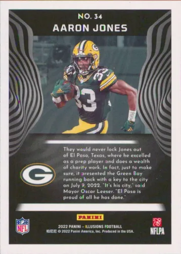 Vista 2 de 2022 Panini Illusions #34 Aaron Jones Green Bay Packers NFL Football Trading Card