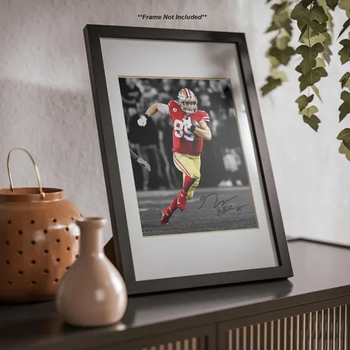 Vista 5 de Ikonic Fotohaus George Kittle Epic Rush - Impresión de autógrafos con foto firmada, arte de pared para decoración del hogar