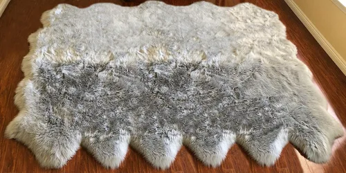 Vista 22 de LAMBZY Alfombra de piel de oveja auténtica, parte inferior gruesa y fuerte, fácilmente lavable, resistente a las manchas, perfecta para sala