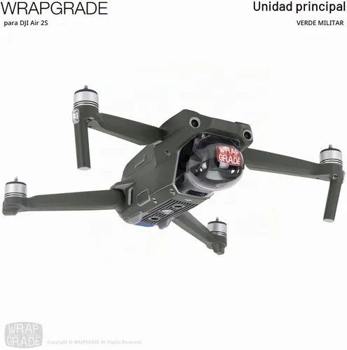 Vista 3 de Wrapgrade Unidad Principal Skin DJI Compatible con DJI Air 2S (AMRY GREEN)