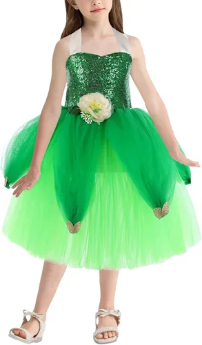 Vista 2 de Disfraz de hada para niñas, vestido de tutú de hada, alas de mariposa, disfraz de cosplay, 4 piezas para Halloween, Navidad