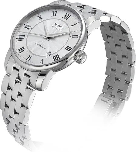 Vista 2 de MIDO Baroncelli - Reloj suizo automático para Hombre - Esfera plateada - Caja de 1.496 in - M86004211, plateado, Reloj automático