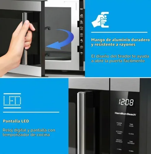 Vista 2 de Horno microondas de encimera con sensor de 1.6 pies cúbicos en acero inoxidable, nuevo