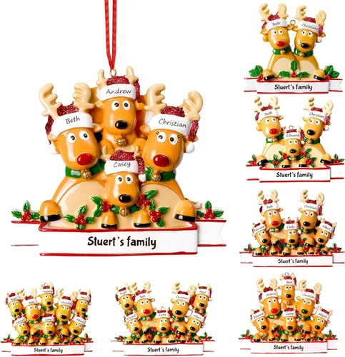 Vista 16 de Bemaystar 2025 Adornos Personalizados de Primer Navidad del Bebé - Adornos de Navidad de Resina Hechos a Mano con Nombre y Año - Adornos de Navidad