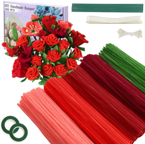 Vista 9 de 1000 piezas de limpiadores de tuberías para manualidades, kit de 18 colores surtidos