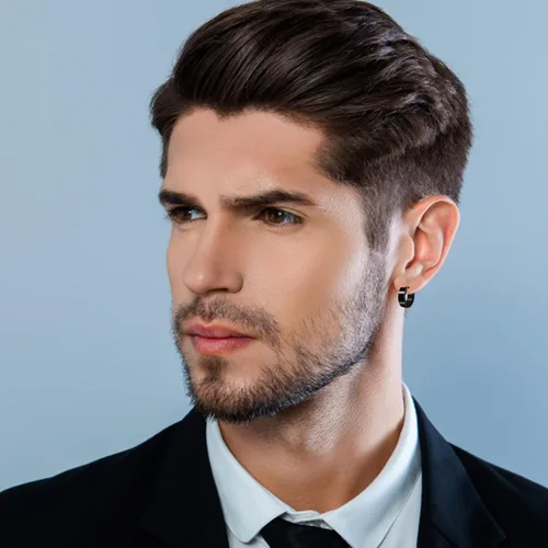 Vista 6 de ONESING 10-15 pares de aretes para hombre, aretes negros de acero inoxidable para hombres y mujeres, juego de aretes de piercing para hombre, Acero