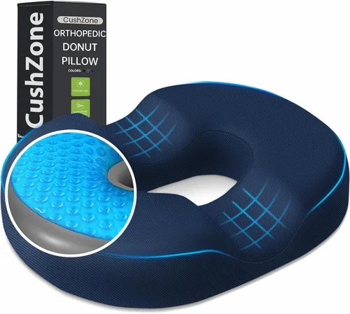 Vista 12 de CushZone Almohada Cojín de Asiento en Forma de Dona - Almohada de Piso de Gel Refrescante, Cojín de Piso de Espuma Viscoelástica para Oficina