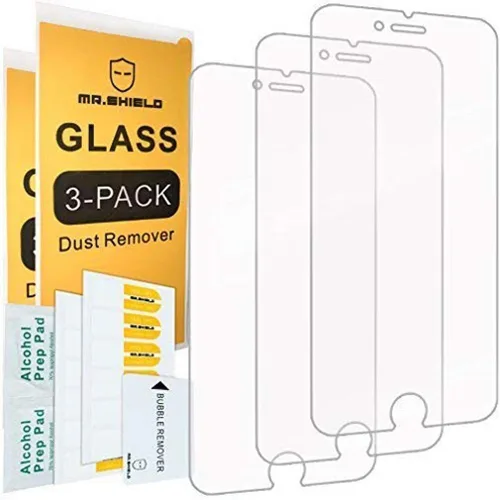 Vista 2 de [3-Pack] Protector de visualización de vidrio templado Mr Shield para iPhone 6/iPhone 6s
