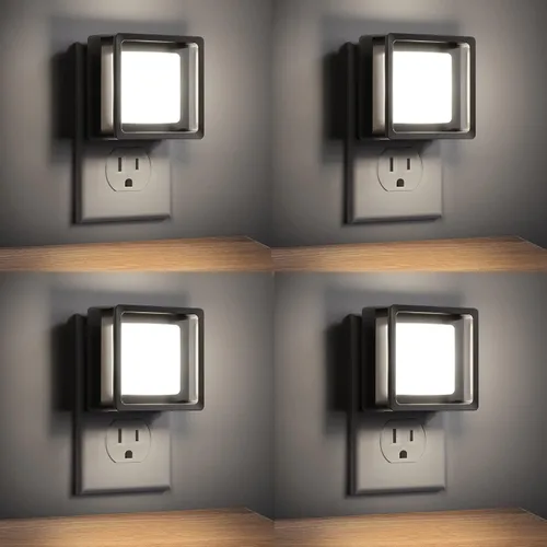 Vista 11 de DORESshop Luz nocturna LED, luces nocturnas enchufables a la pared (paquete de 2) con sensor de atardecer a amanecer, luces nocturnas regulables