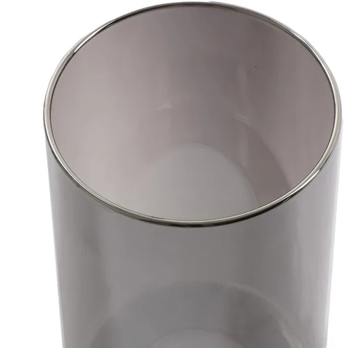 Vista 4 de Paquete de 2 pantallas de lámpara de vidrio gris ahumado, pantalla cilíndrica de vidrio brillante industrial de repuesto o globo para lámpara