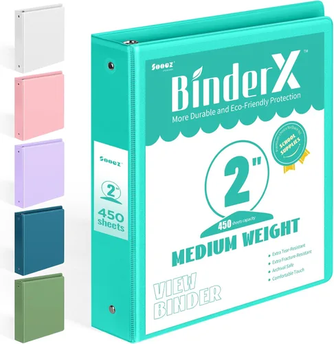 Vista 29 de BinderX - Carpeta de 3 anillos redondos extraduradera de 1 pulgada, se adapta a 175 hojas de papel de 8.5 x 11 pulgadas, cubierta personalizable