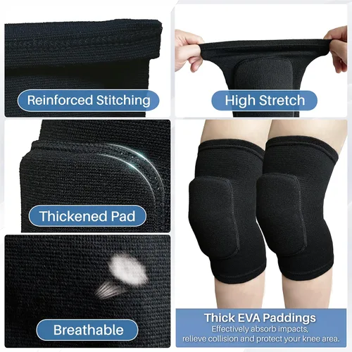 Vista 4 de Juego de mangas para brazos y rodilleras de voleibol con almohadillas de protección y orificio para el pulgar, equipo de entrenamiento de voleibol