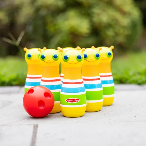 Vista 10 de Melissa & Doug Sunny Patch Giddy Buggy Juego de Bolos de Acción - 6 Pinos de Insectos, 1 Pelota de Plástico