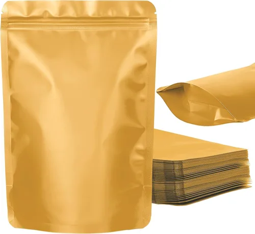 Vista 8 de Paquete de 100 bolsas resellables de pie, a prueba de olores, bolsas de papel de aluminio sellables para embalaje (negro, 3.5 x 5.1 pulgadas)