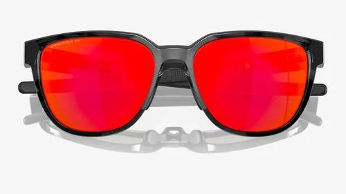 Vista 6 de Oakley Actuator - Gafas de sol de tortuga negra con lente polarizada Prizm Ruby de 2.244 in + estuche rígido