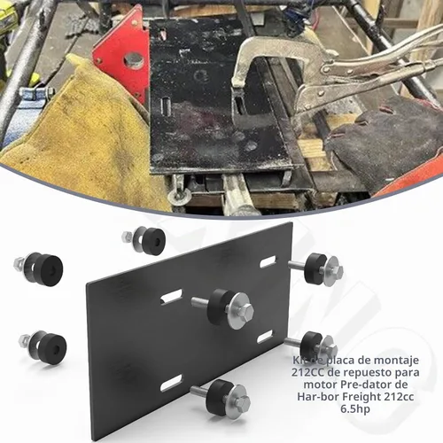 Vista 3 de Kit de placa de montaje - para motor HD Harb o Freight Predator 212cc 6.5hp