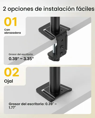 Vista 5 de MonTEK - Soporte doble apilado para monitor de 17 a 32 pulgadas, 22 libras cada uno