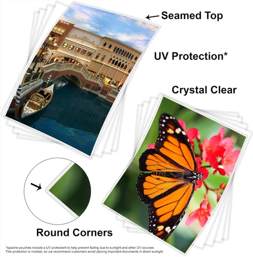 Vista 3 de Apache Map Banner Size Laminating Pouches, 3 Mil, 5 Pack, 18 x 120 Inch Pouch Size Laminating Sheets, Thermal Laminator Compatible, Super Clear