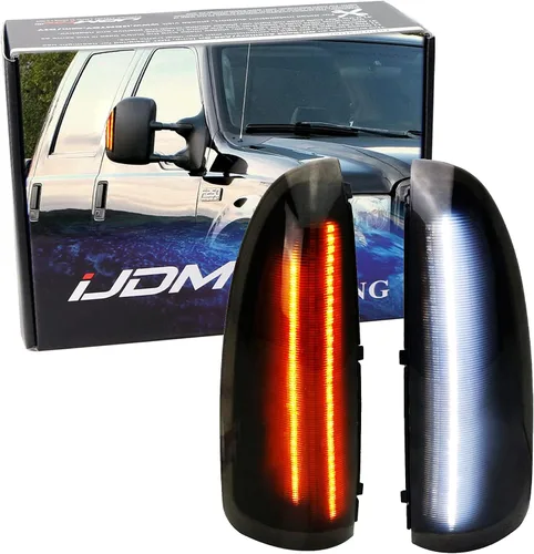 Vista 9 de iJDMTOY Switchback - Lámparas marcadoras LED de espejo lateral compatibles con Ford F250 F350 Superduty 2003-2007, Ford Excursion 2000-2005, (2)