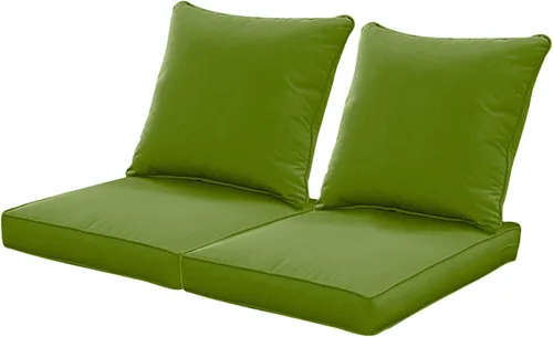 Vista 12 de QILLOWAY Juego de cojines de poliéster para sillas de exterior, cojines de exterior para muebles de patio, todo tipo de clima. Gris carbón/negro
