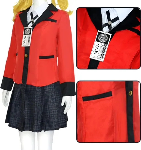 Vista 3 de Disfraz de Halloween para mujer, disfraz de Runa Yomozuki, cosplay de Runa de anime, cosplay de Halloween, uniforme escolar, conjunto completo