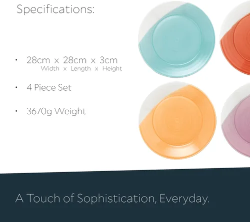 Vista 5 de Royal Doulton 1815 Juego de 4 platos llanos con patrones mixtos