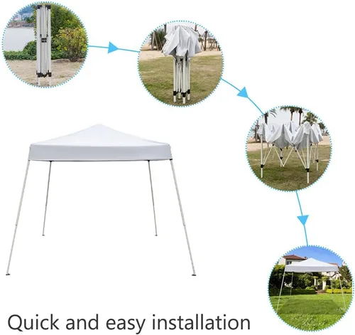 Vista 2 de Tiendas de campaña plegables de 8 x 8 pies para fiestas, plegables, ligeras, portátiles, fáciles de instalar para una persona, refugio de cenador