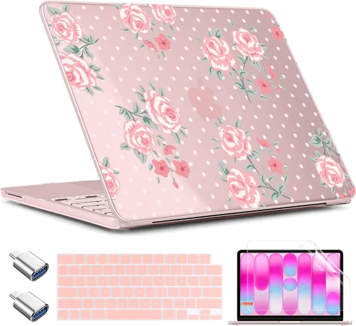Vista 13 de TWOLSKOO Funda para MacBook Neo de 13 pulgadas 2026 A3404 A18 Pro Chip, funda rígida de plástico con adaptador tipo C, 2 fundas para cámara web
