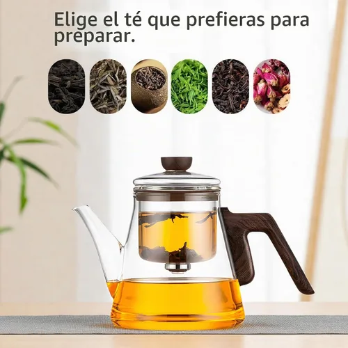 Vista 2 de YJX - Tetera magnética de vidrio de 25.4 onzas, infusor de té encantado