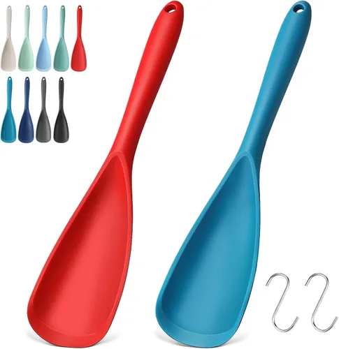 Vista 37 de Paquete de 2 espátulas de silicona para utensilios de cocina antiadherentes 2 paquete caqui