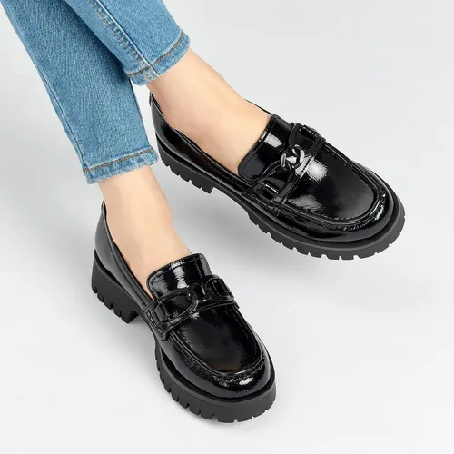 Vista 9 de VERDASCO Mocasines para mujer, cómodos, tacón grueso, punta redonda, suela de lengüeta, mocasines de moda sin cordones