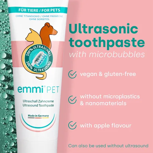 Vista 4 de Emmi-pet Pasta dental ultrasónica con nano-burbujas (nueva formulación extra suave, vegana, sin parabenos)